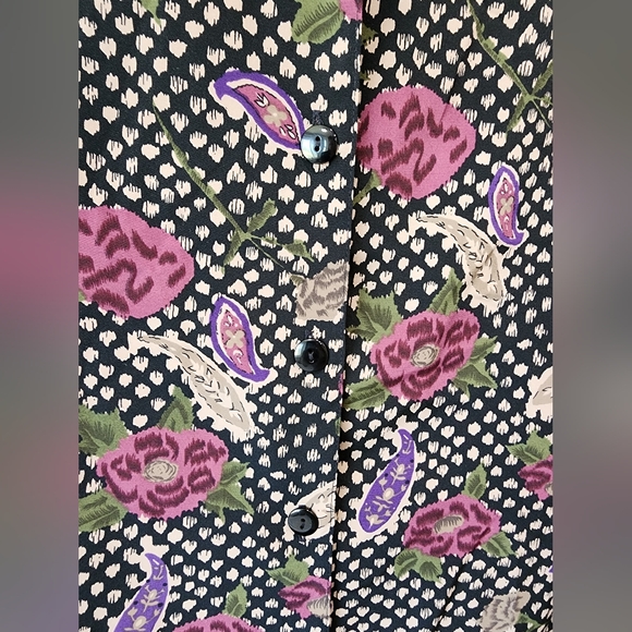 Sag Harbor Blouse Size 16 Floral Button Up - Picture 4 of 6